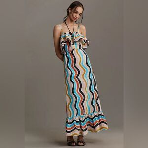 Farm Rio Sleeveless Ruffle Maxi Dress